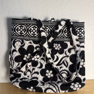 Vera Bradley tote bag in the retired "Night & Day" floral quilted pattern